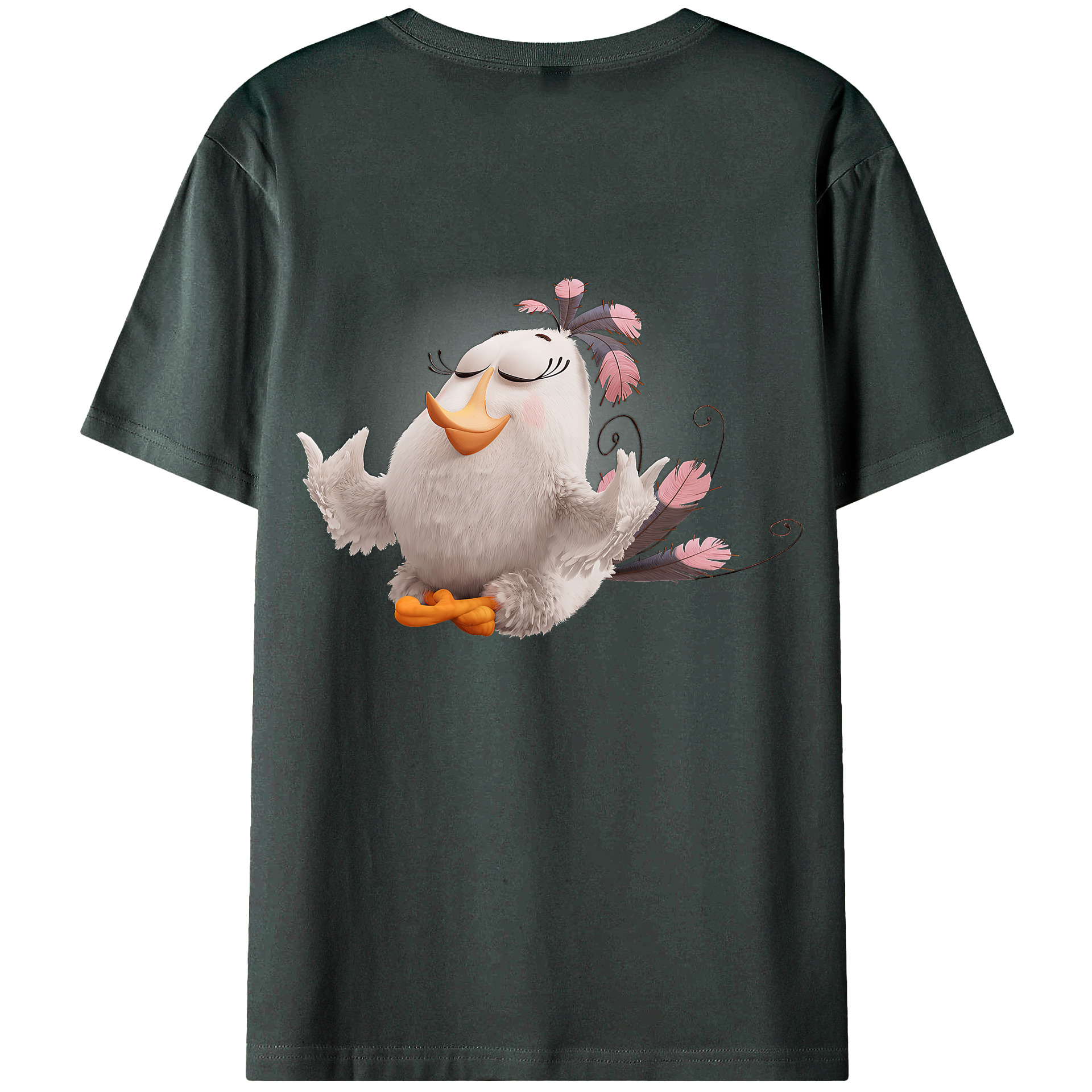 （画像用） Angry Birds アングリーバード 綿100％ メンズ半袖Tシャツ（バックプリント） 通気性